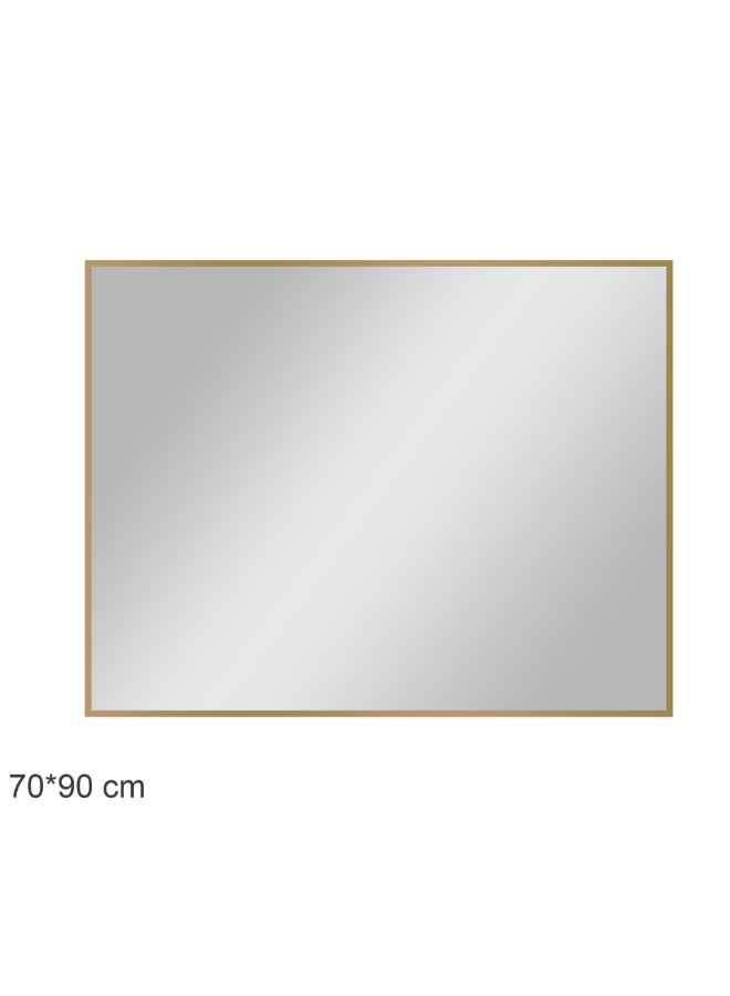 Aqua Drop Rectangular Plain Bathroom Mirror Gold 70 x 90 cm DWNM7090SSF-BG - Image 1